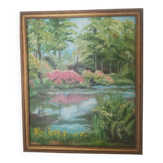 Painting on canvas "Strolling in the park"