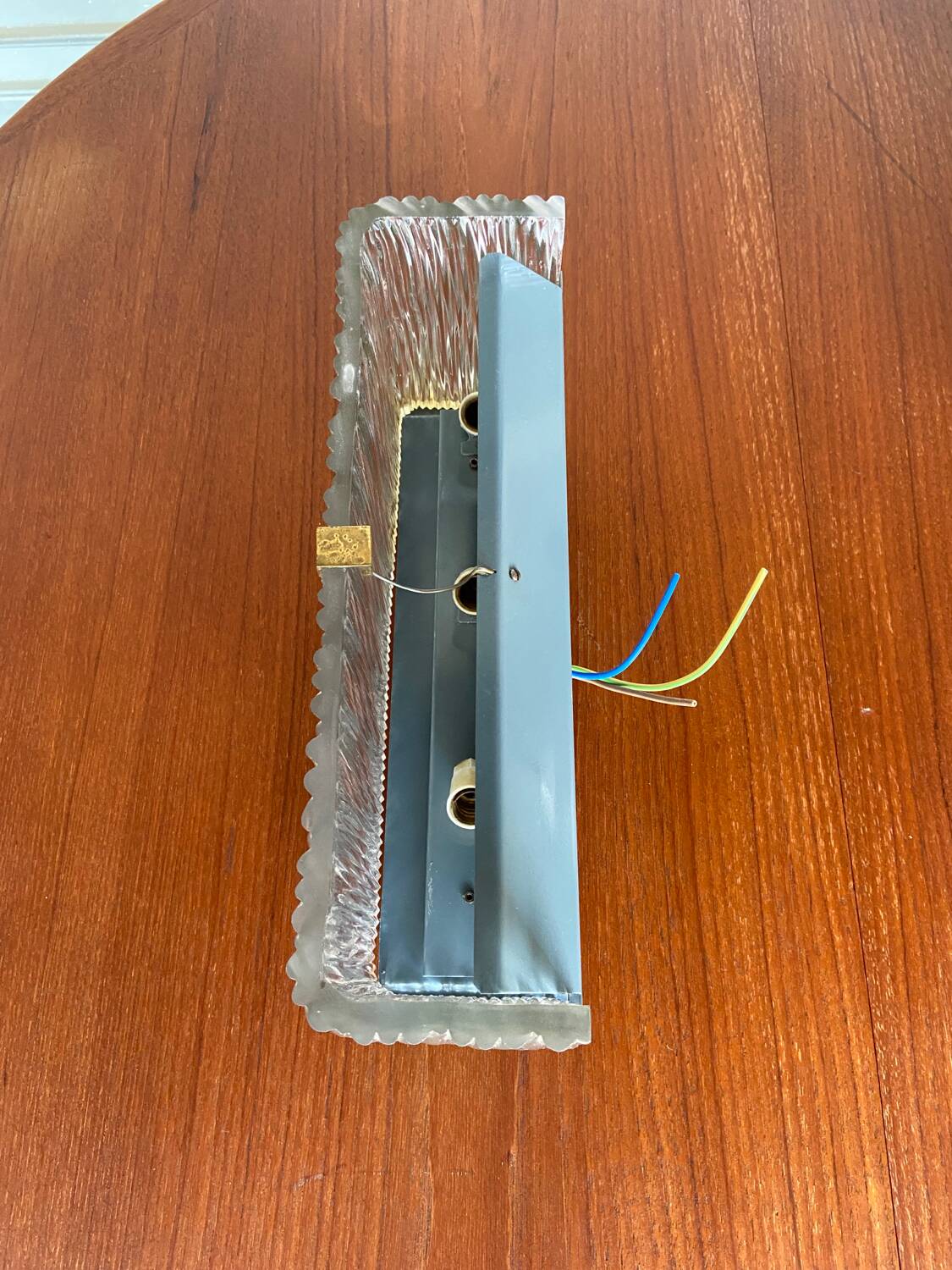 3 molded glass sconces 1950