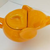 elephant teapot in vintage orange porcelain 80s