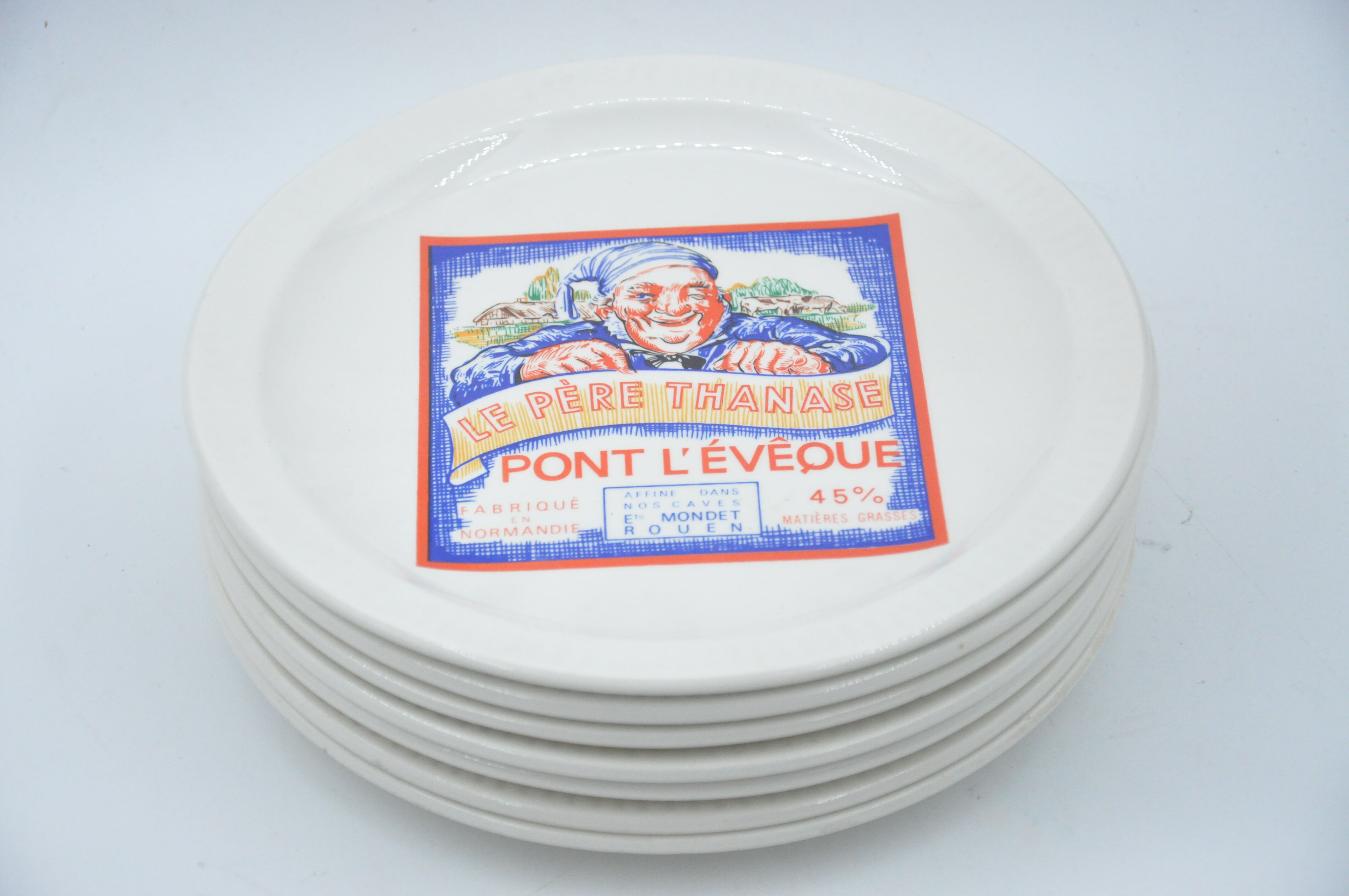 Old service 7 cheese plates brand saint amand art table collection