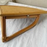Rattan corner shelf
