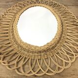 Wicker oval mirror 63x52cm