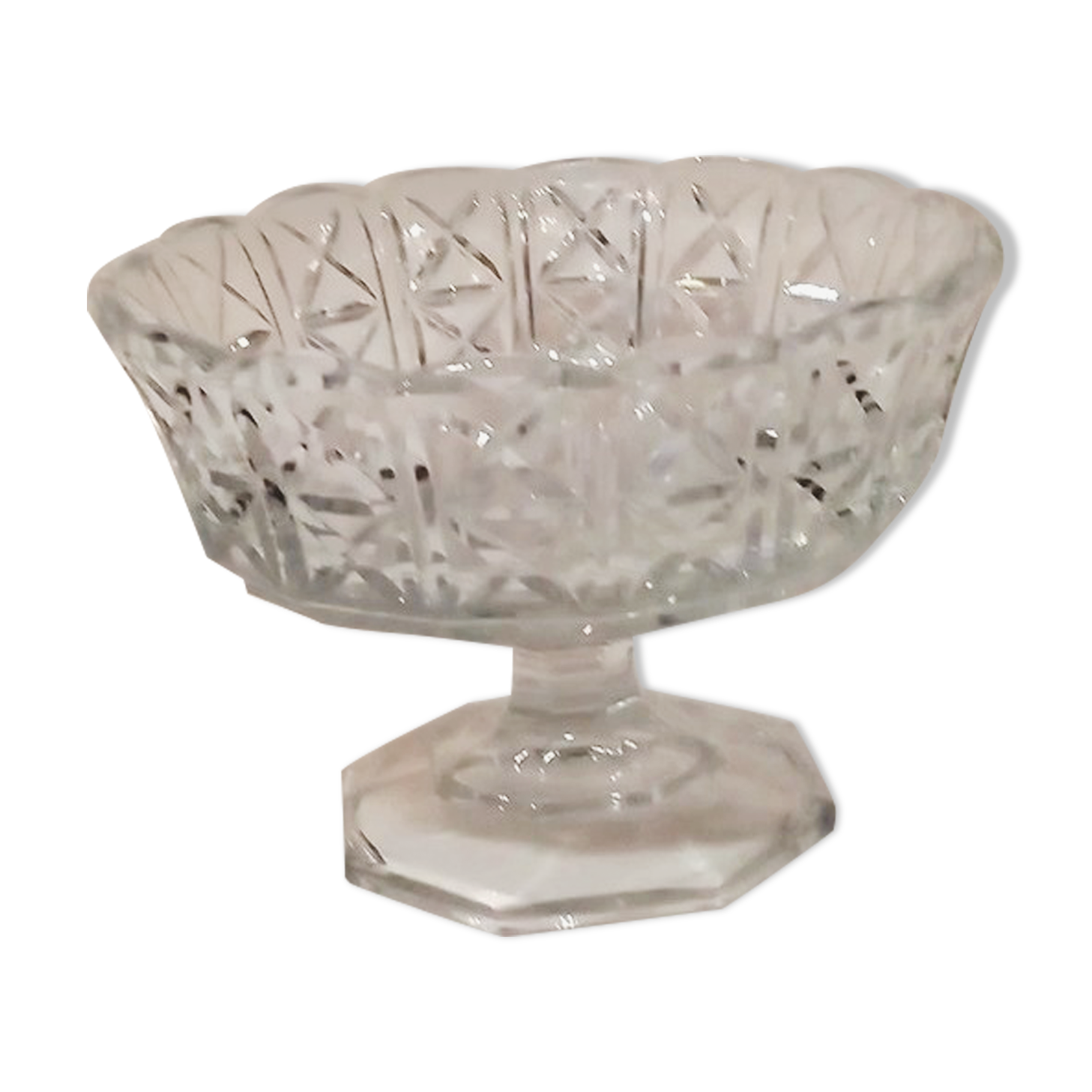 Fruit cup candy on crystal stand