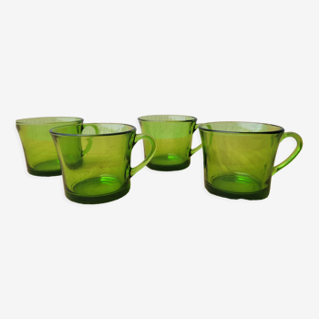 4 tasses en verre 80's