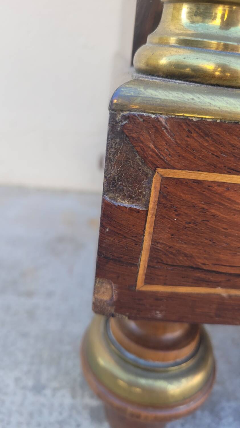 Napoleon III sideboard in floral marquetry and marble 19th century