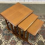 Set of 3 teak nesting tables from the 70s