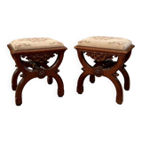 Pair of 19th century curule stools