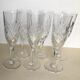 6 Champagne flutes in cut crystal of Saint Louis chantilly model