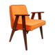 Fauteuil scandinave en velours orange par Chierowski, 1962