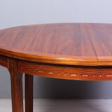 Round walnut dining table by Troeds, Sweden, 1960
