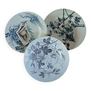 3 assiettes plates anciennes