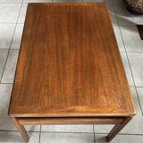 Table basse teck danois Trioh Mobler attribuée à Niels Bach, vintage, années 1960