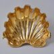 Fabbrica Ferniani Faenza plateau de poche 36,5 cm coquille en majolique, doré, 1800