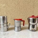 Italian coffee maker 3 cups lagostina vintage 60s design streamline stainless steel 18/10