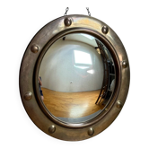 Miroir de sorcière style hublot en verre bombé, France années 50