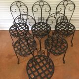 Lot de 6 chaises fer forgé