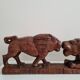 Lion and hippopotamus wood sculpture