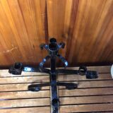 Ancien chandelier 5 feux bougeoirs fer forge noir vintage #a577