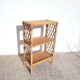 Rattan shelf on legs circa 1970