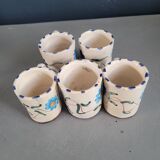Set of 5 glazed ceramic coffee mugs