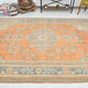 Coral orange 62s vintage rug, 226x331cm