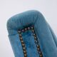Blue velvet armchair, beech base. 1950s.