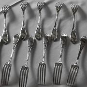 12 silver-plated dessert forks by Félix Frères