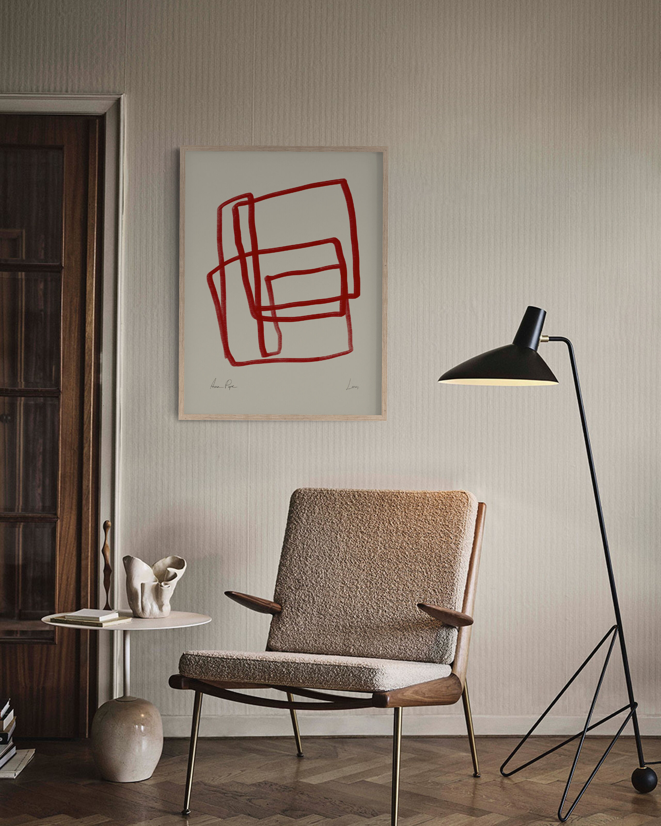 Framed abstract giclee art print 50x70cm