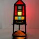 Porte-manteau / porte-parapluies Art Déco en chêne unique – Design obélisque des années 1920 avec vitrail