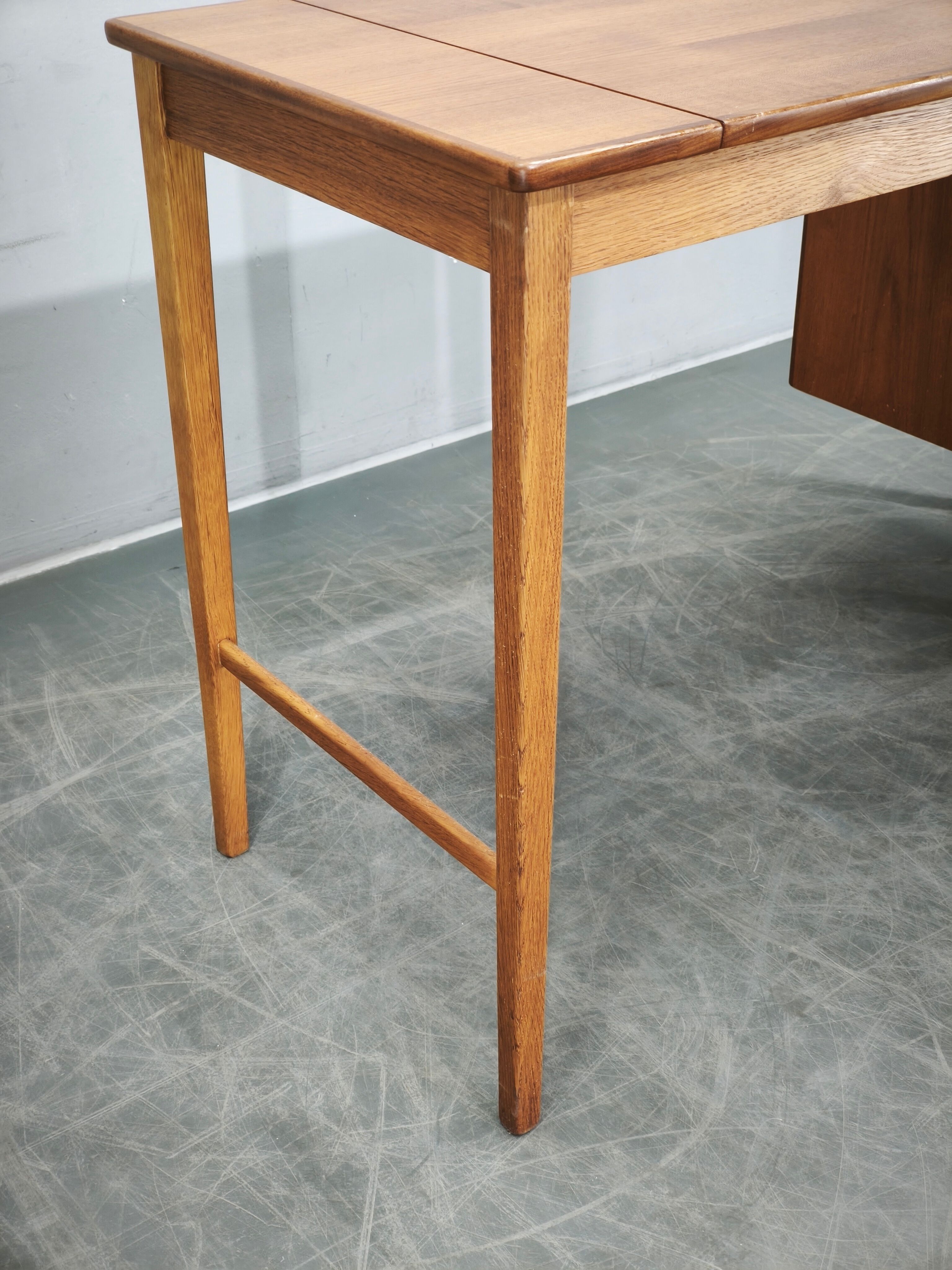 Sven Aage Madsen Teak Vanity Desk with Mirror, Denmark, 1960s