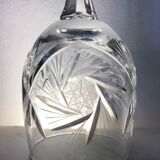 Set of 12 carved crystal wine glasses