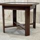 Art Deco side table in mahogany, fabric and glass.