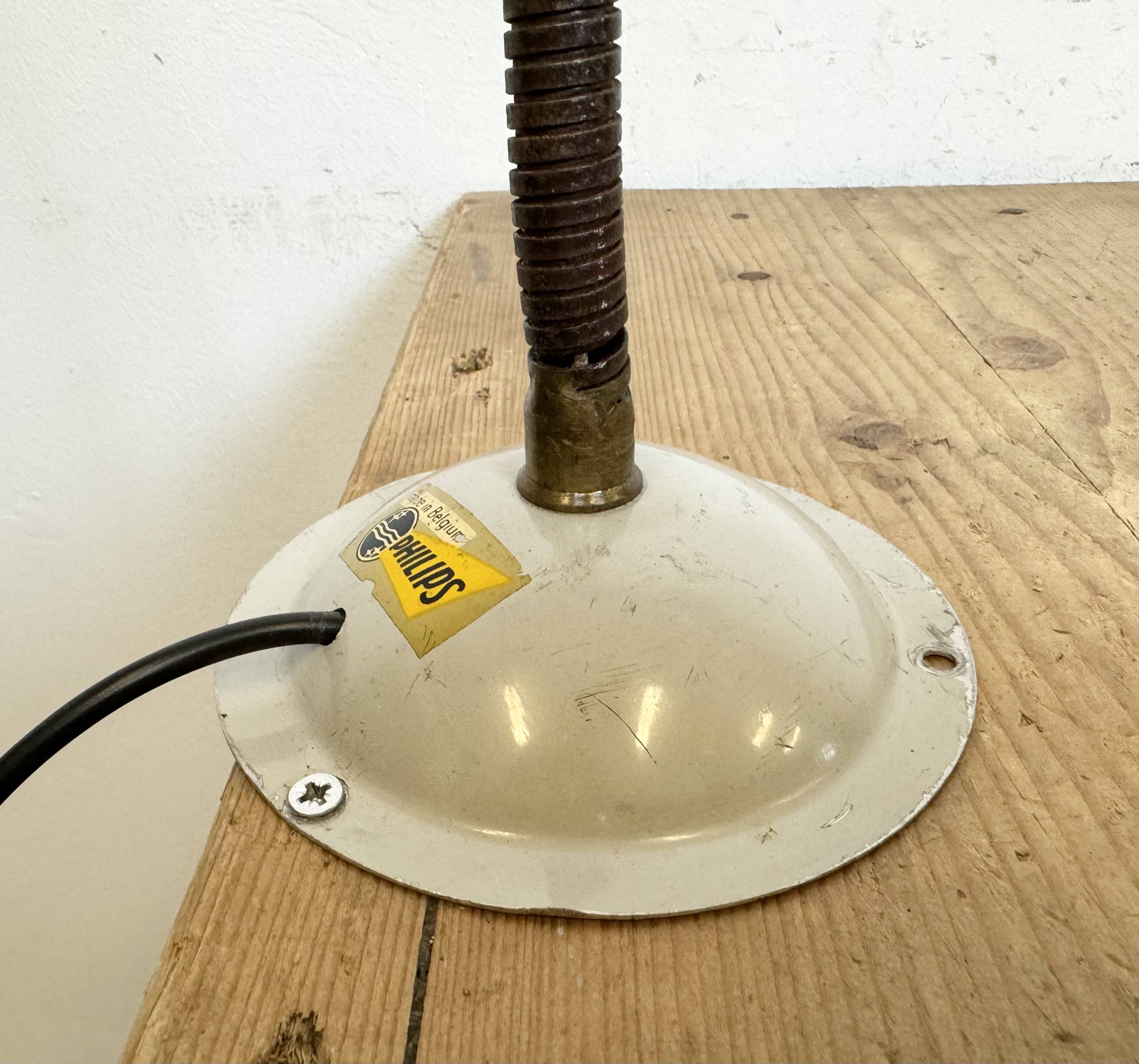 Grey Industrial Gooseneck Table Lamp from Philips, 1960s