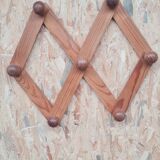 Wooden accordion coat rack 1970