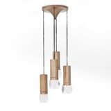 Chandelier with 4 pendants and acrylic glass diffusers by Gaetano Missaglia, 1960s.