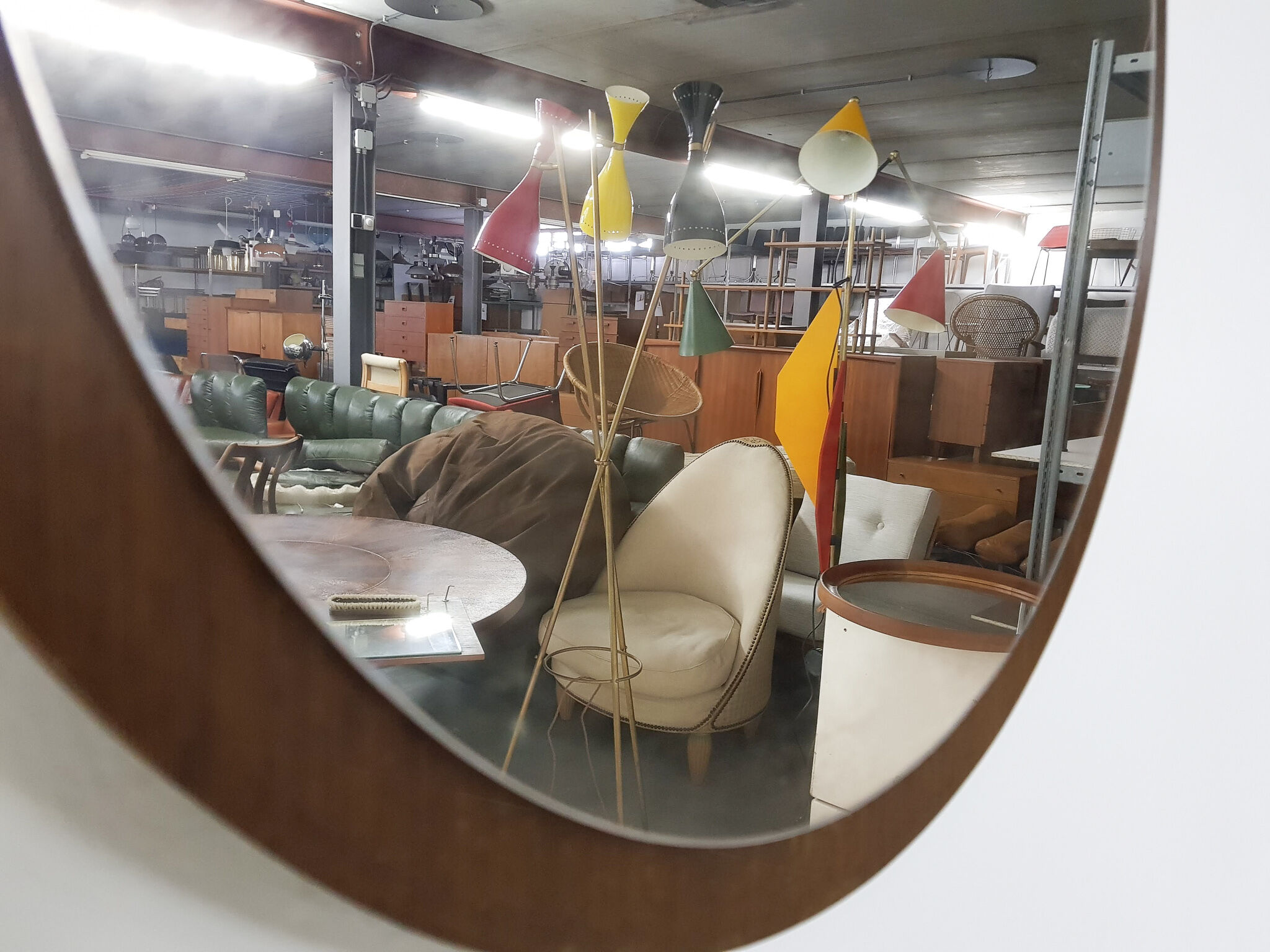 Mid-century teak mirror 40cm