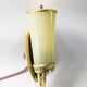 Brass wall lamp and glass with fine stripes mid-century