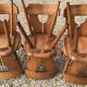Set of 6 vintage brutalist chairs 1960-1980