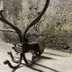 Brutalist pair of wall-mounted coat hooks.