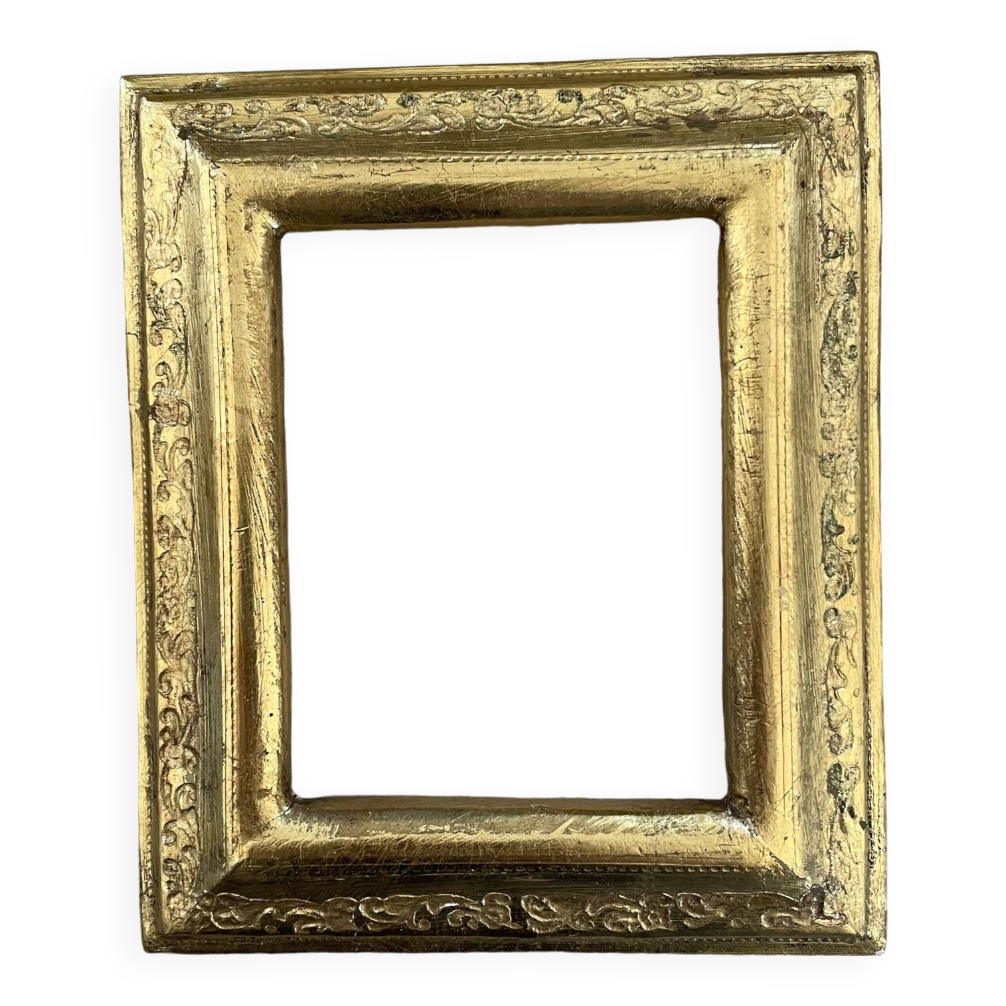 Small golden frame with old keys 10x12cm