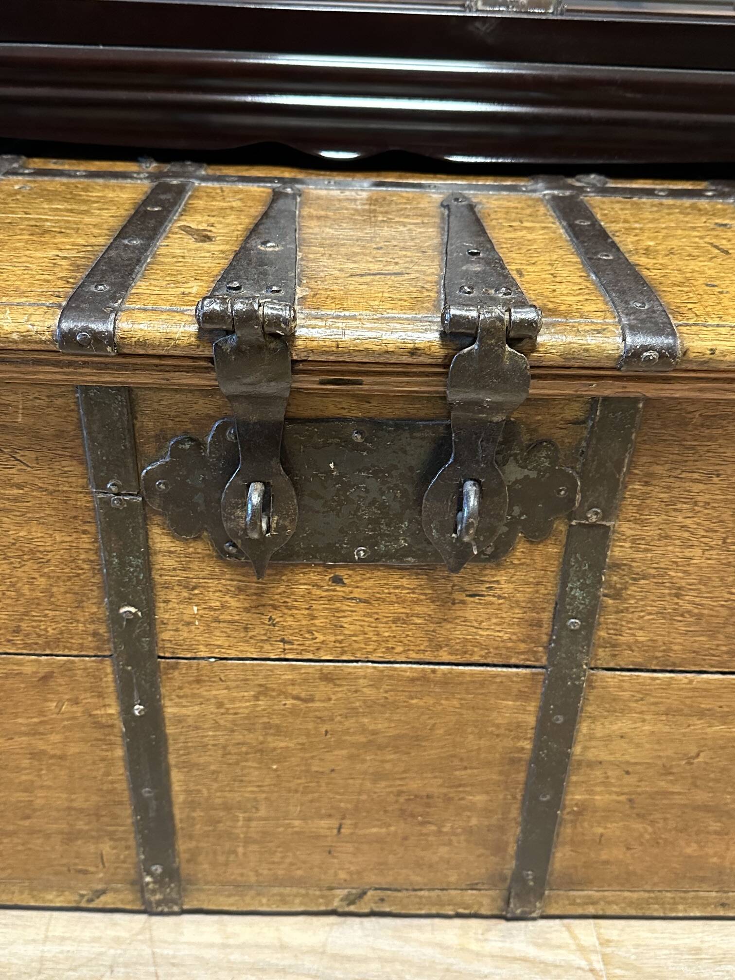 weathered antique teak chest / coffeetable