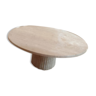 Omega circular coffee table natural travertine - 90cm D