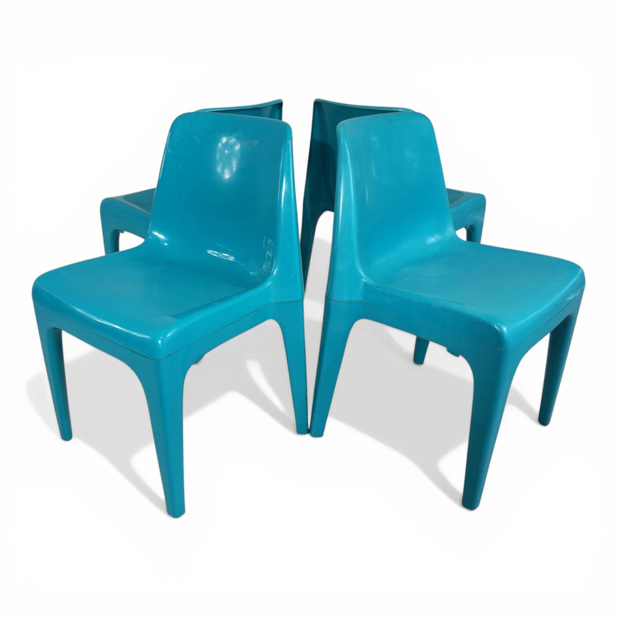 Set of 4 Schröder & Henzelmann Space Age Dining Chairs, 1970