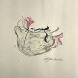 Akiyo owada, untitled, c 1990. original lithograph signed in pencil