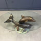 Bronze dolphin coffee table signed C Caudion, 1960s