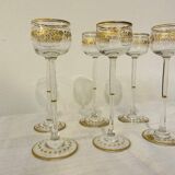 Antique Art Nouveau liqueur glasses by Theresienthal, 1900s, set of 6