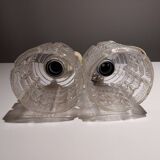 Paire de lustres en verres texturés art déco
