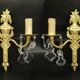 Pair of Louis XVI style tassel sconces, early 1900s - bronze & glass