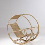 Chaise à bascule circulaire italienne, Franco Bettocina (1922-1999), années 1970, Italie