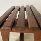 Low stool with wooden slats